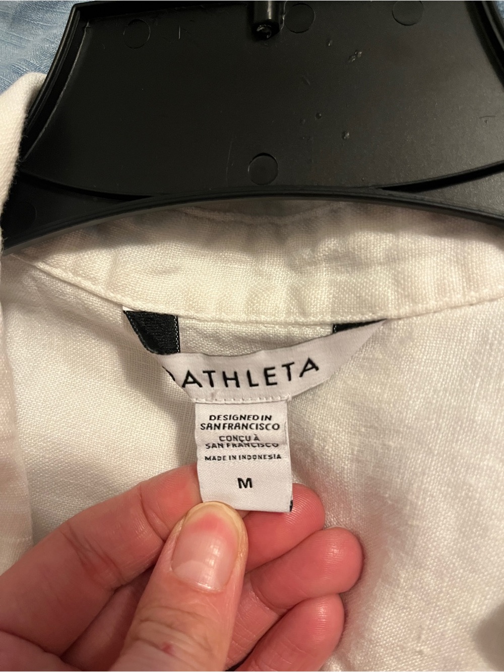 ATHLETA Linen Button Down Shirt Women’s Medium White Oversized - Picture 2 of 7